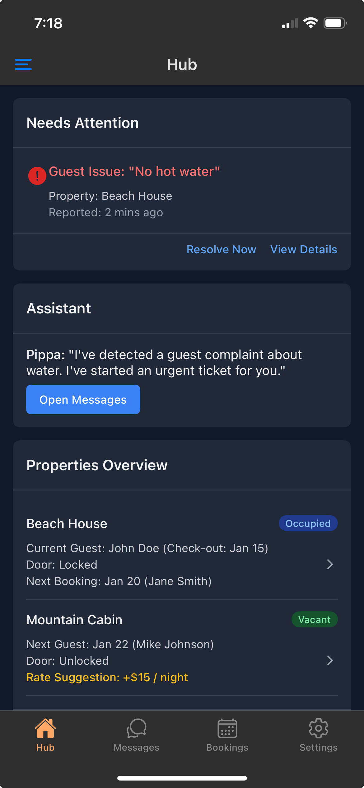 Pippa app preview dark mode